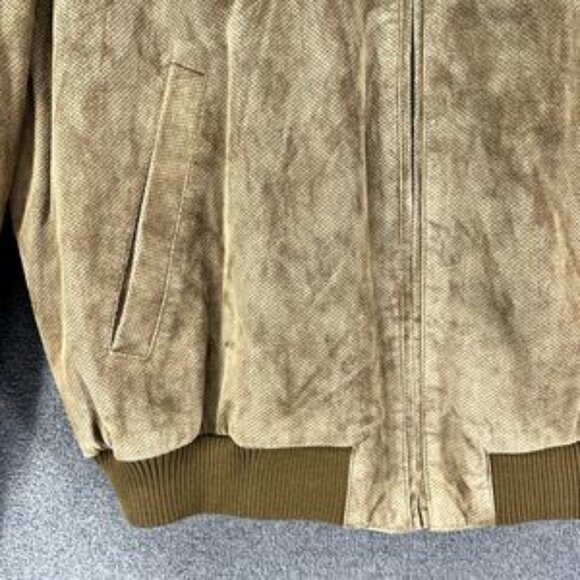 Paul Frederick Jacket Mens Large Brown Suede Leather Bomber full zip pockets - Picture 5 of 15